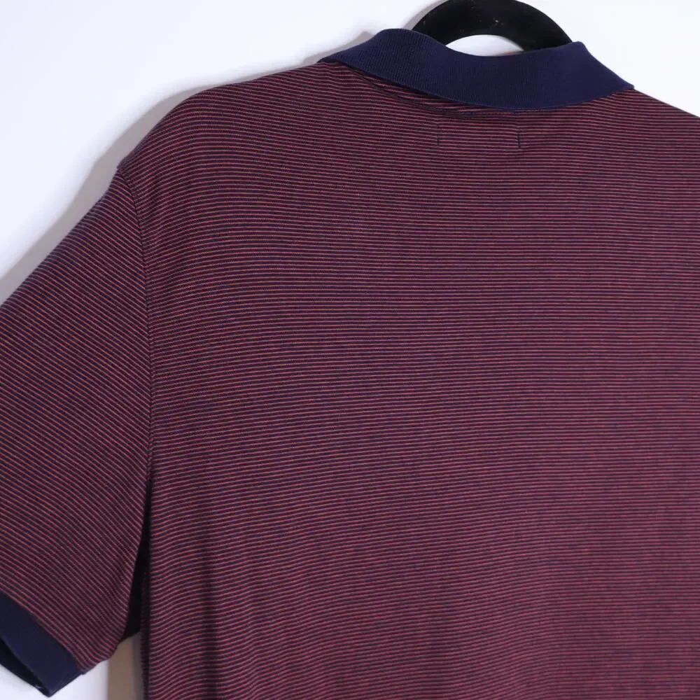 BANANA REPUBLIC Performance Golf Polo Red and Navy Birdseye Short Sleeve Men's M